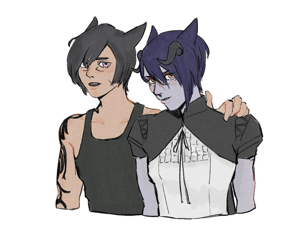 fantasia&#39;d keeper miqo&#39;te Sezane (and they were both catboys)